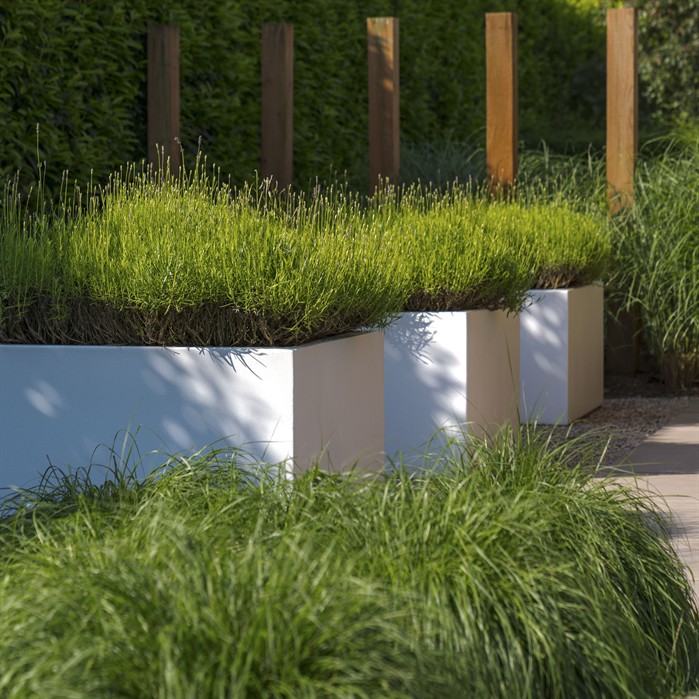 Fibreglass Planters CARREZ with bottom 400 x 400 x 400 mm